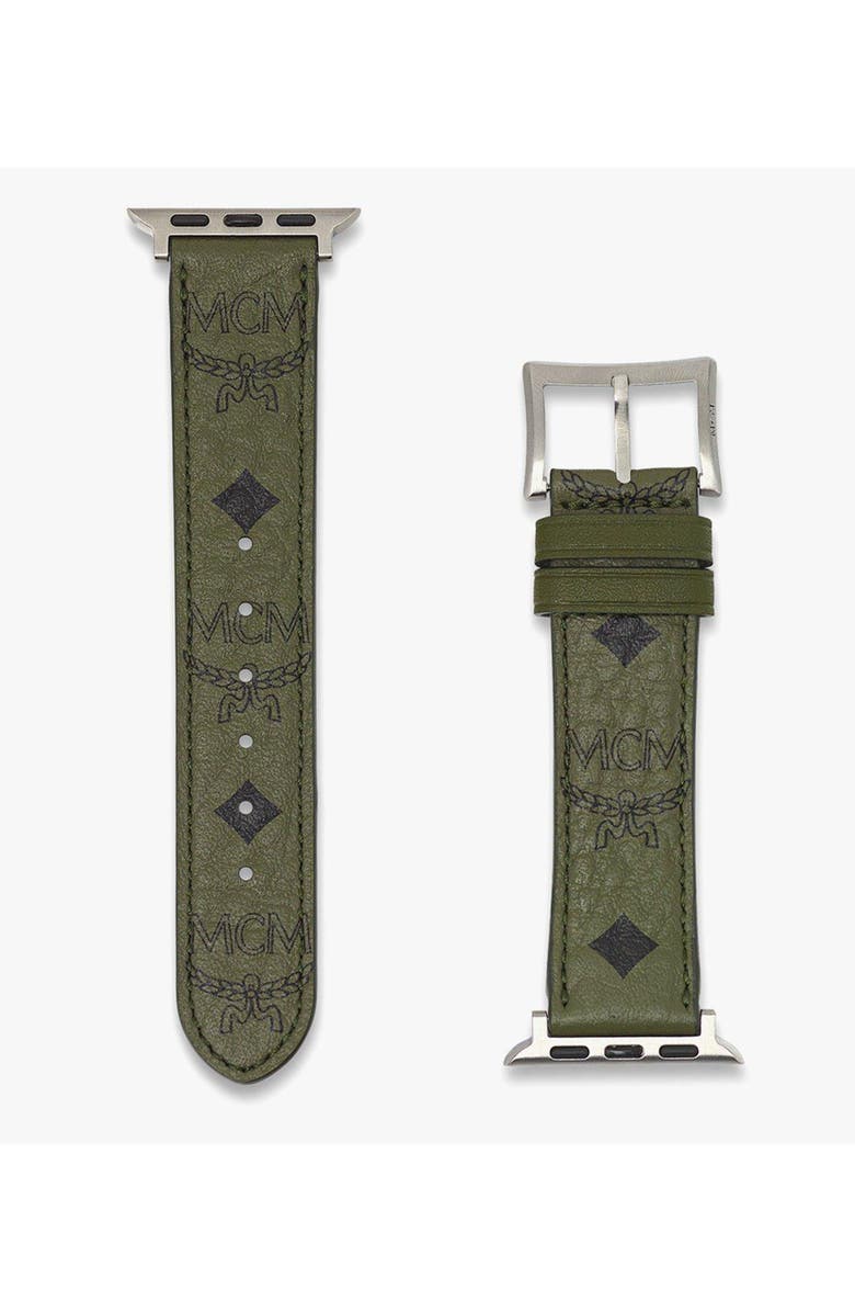 MCM Apple Watch Band in Visetos- S/M, Alternate, color, Green