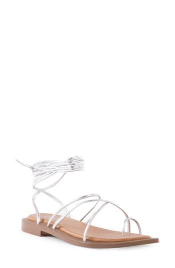 Seychelles Lilac Ankle Wrap Sandal In Silver
