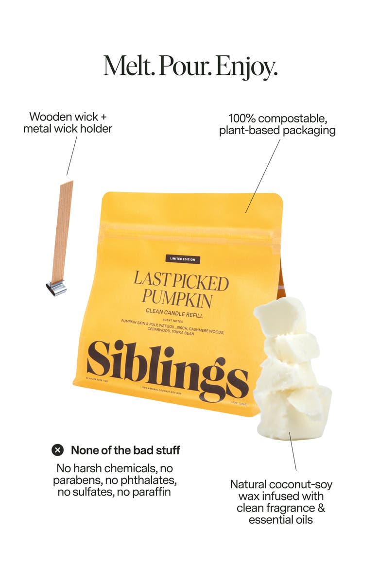SIBLINGS Last Picked Pumpkin Candle Refill, Alternate, color, White