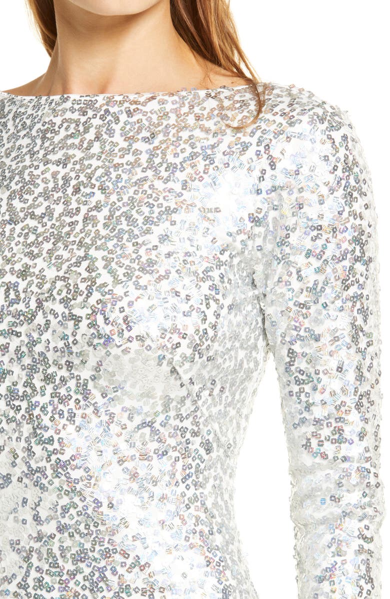 SHO by Tadashi Shoji Tadashi Shoji Sequin Long Sleeve Minidress, Alternate, color, 