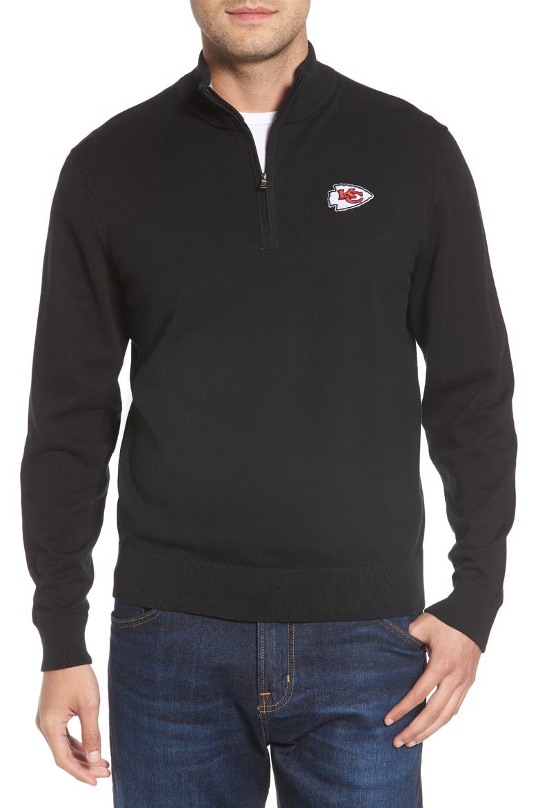 Kansas City Lakemont Regular Fit Quarter Zip Sweater, Main, color, BLACK