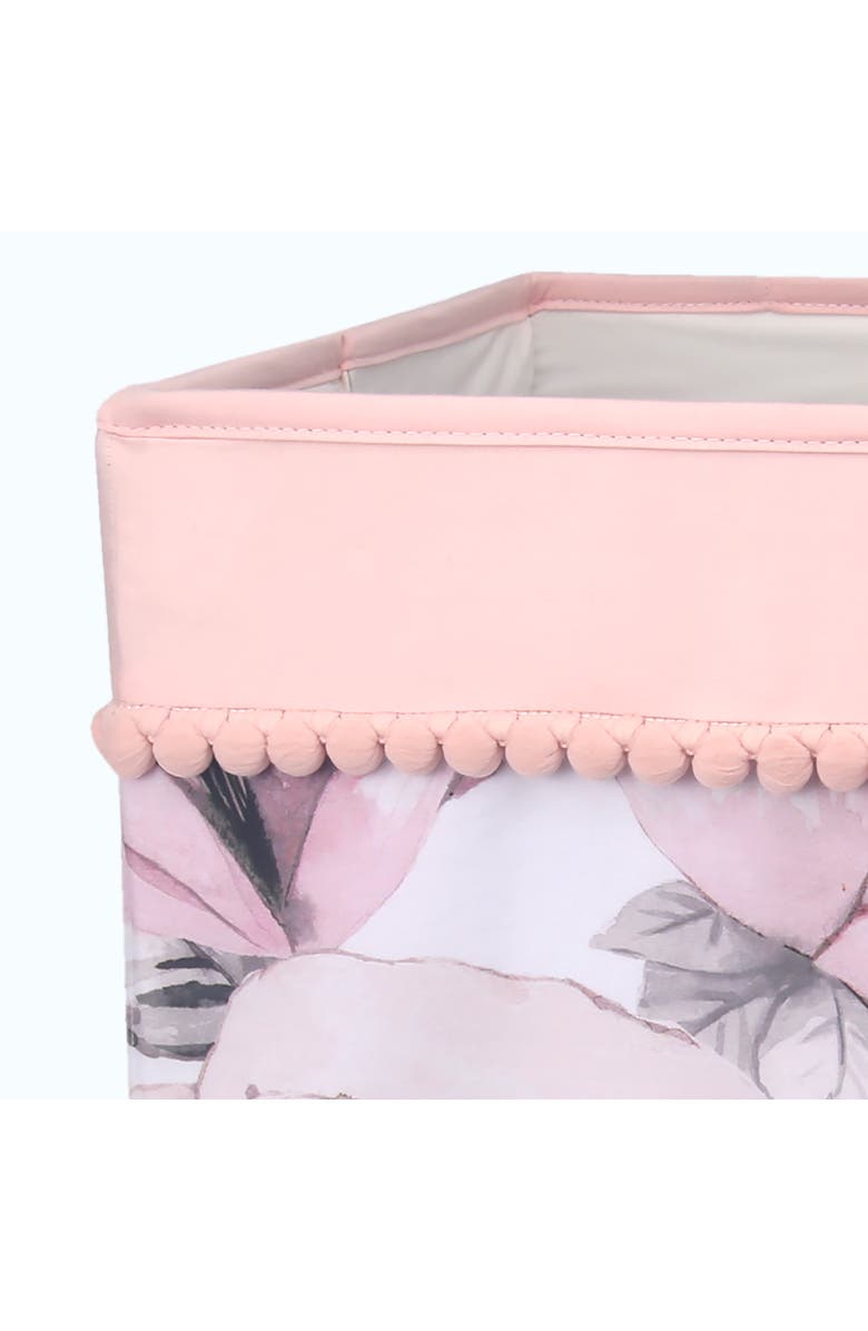 Lambs & Ivy Signature Botanical Baby Watercolor Floral Storage/Hamper, Alternate, color, Pink