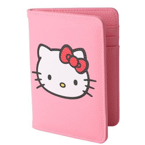 Hello Kitty Pink Pebbled Travel Passport Holder In Pink