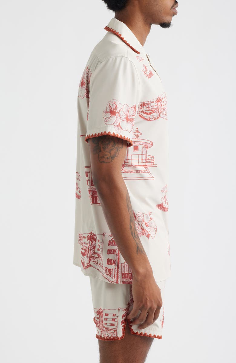 MAVRANS Ocean Drive Print Camp Shirt, Alternate, color, 