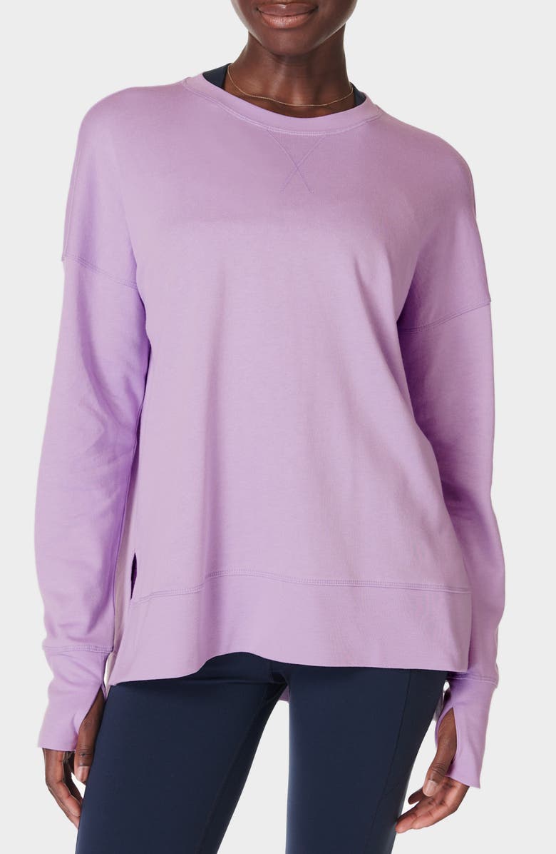 Sweaty Betty After Class Sweatshirt, Main, color, Prism Purple