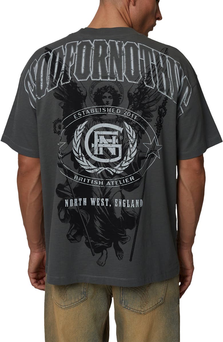 Good For Nothing College Angel Slub T-Shirt, Alternate, color, Grey