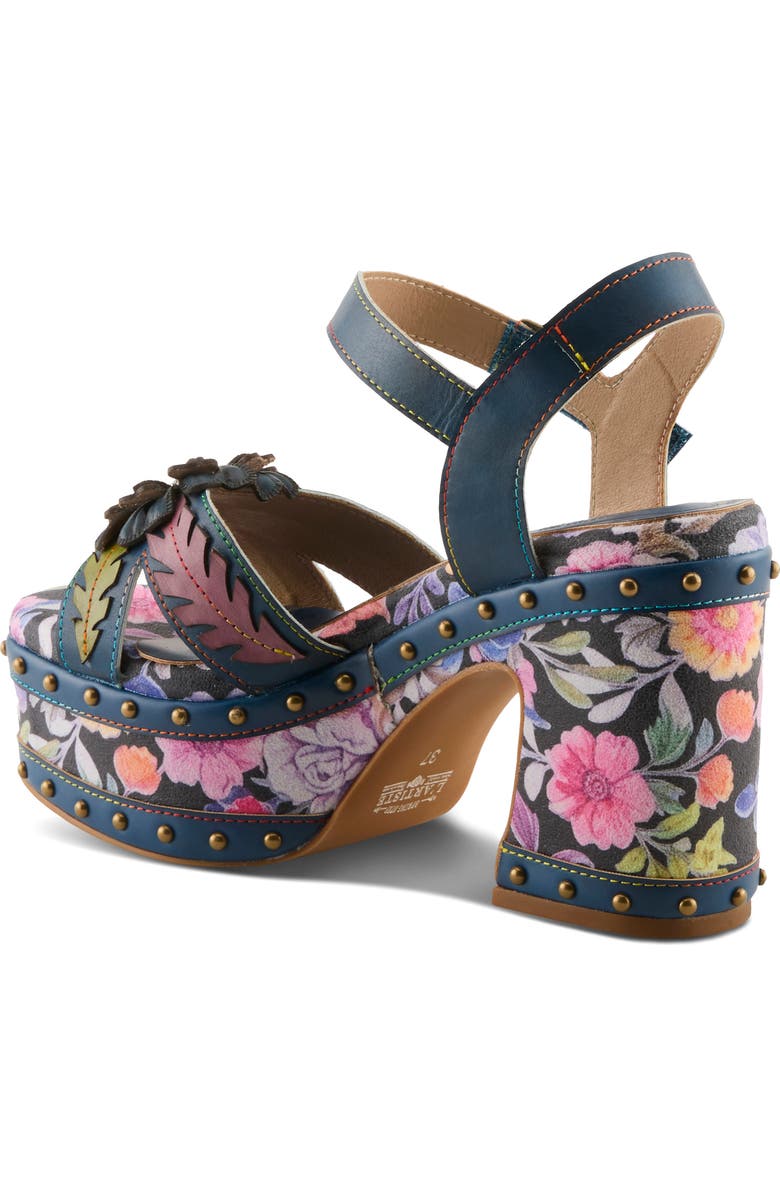 L'Artiste by Spring Step Deckedout Ankle Strap Platform Sandal, Alternate, color, Navy Multi