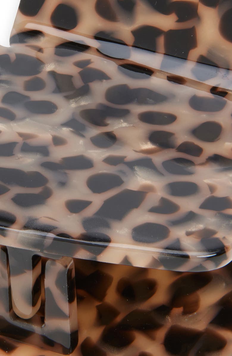 Solar Eclipse Handmade Leopard Heart Claw Clip, Alternate, color, Leopard