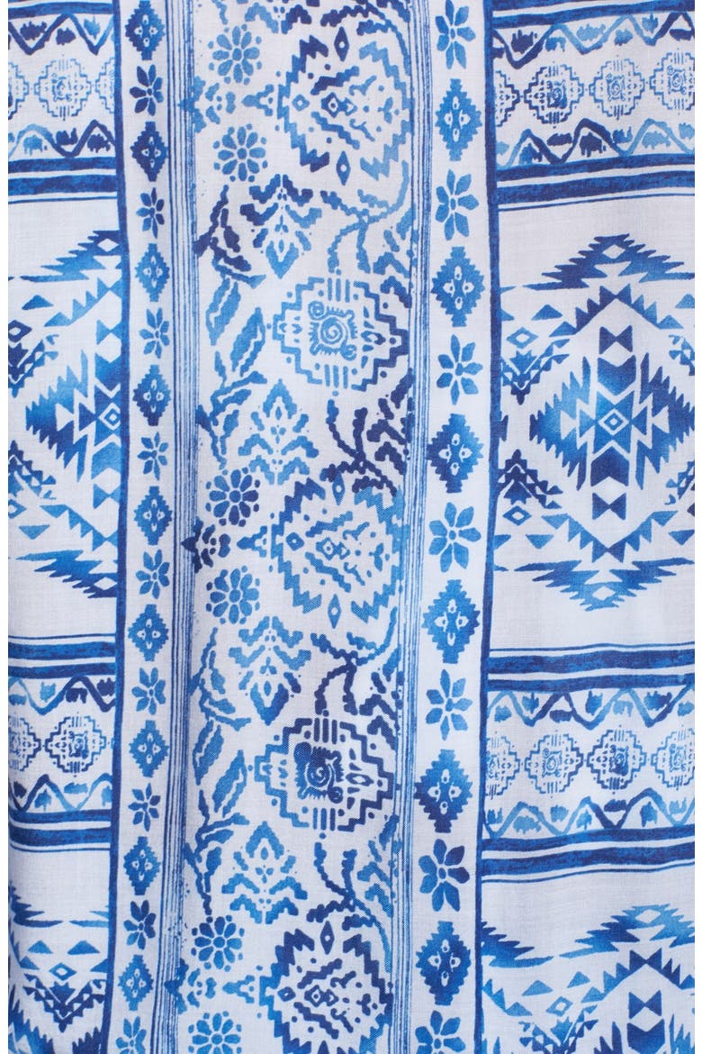 'Lucy' Print Cover-Up Tunic, Alternate, color, WHITE/ROYAL