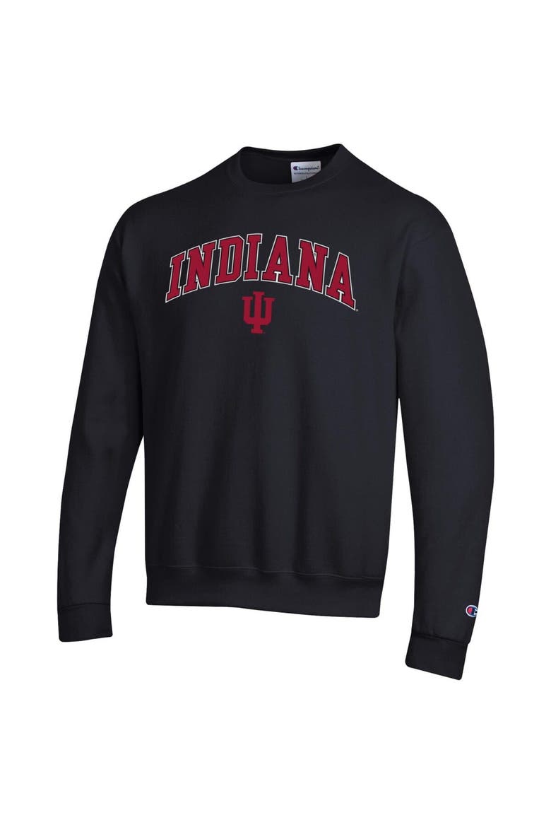 Men's Champion  Black Indiana Hoosiers Arch Over Logo Pullover Sweatshirt, Alternate, color, Black