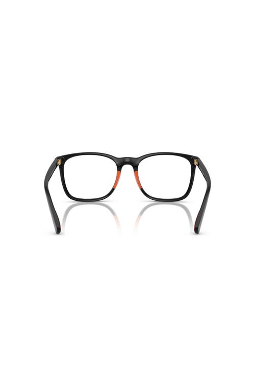 Polo Ralph Lauren 52mm Rectangle Optical Glasses In Black