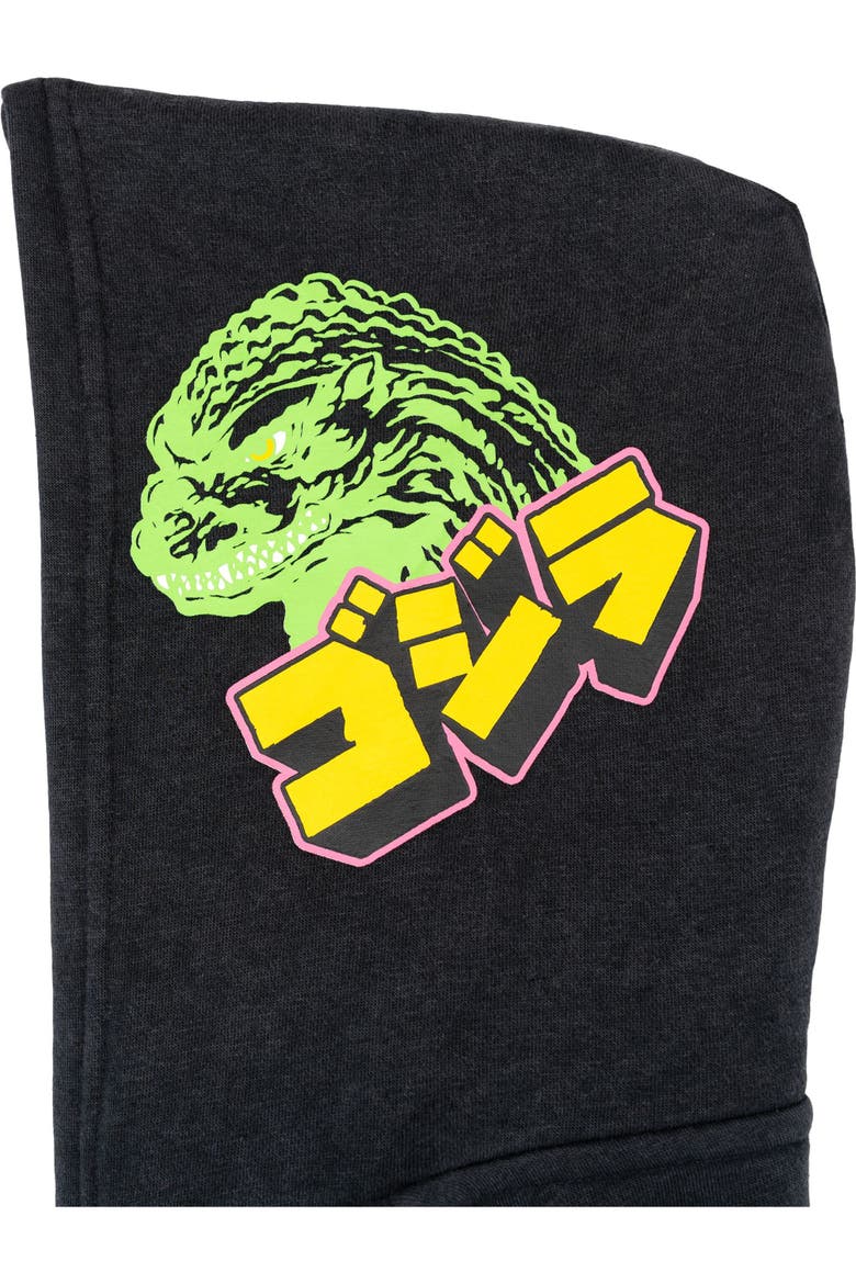 Fleece Zip Up Hoodie, Alternate, color, Godzilla Charcoal