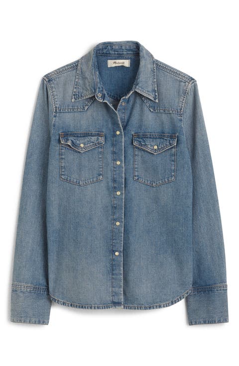 Shrunken Denim Western Shirt