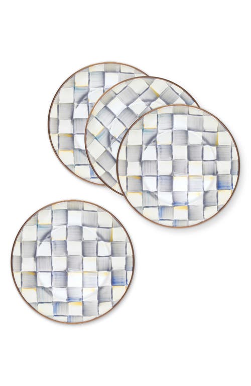 Mackenzie-childs Mackenzie Childs Sterling Check® Set Of 4 Salad Plates