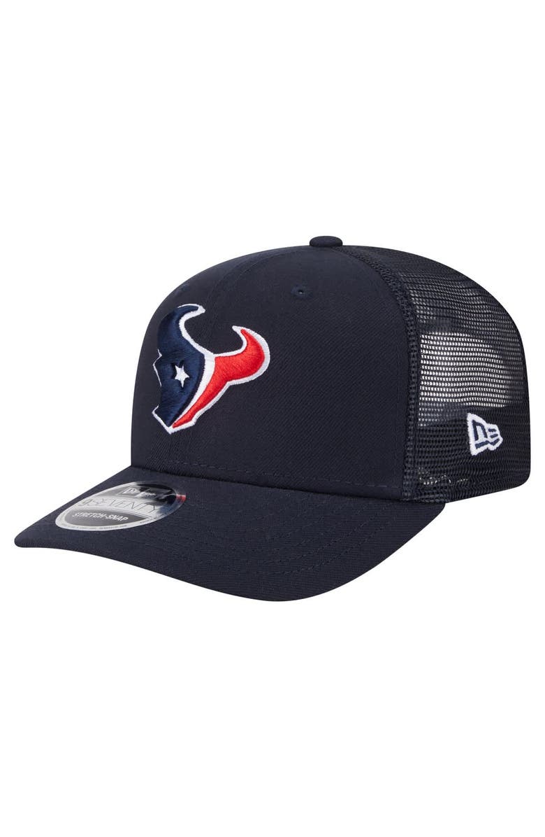 New Era Men's New Era Navy Houston Texans Main Trucker 9SEVENTY Stretch-Snap Hat, Main, color, 