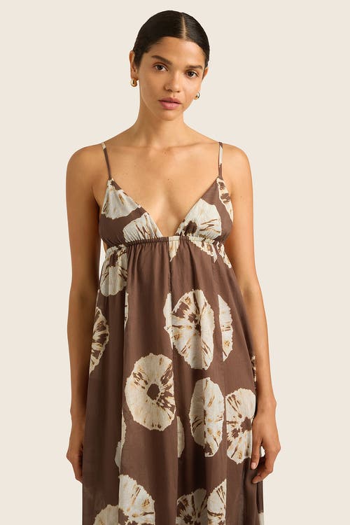 Shop Hope And May Palma Plunge V Neck Cotton Maxi Print Dress In Tie Dye