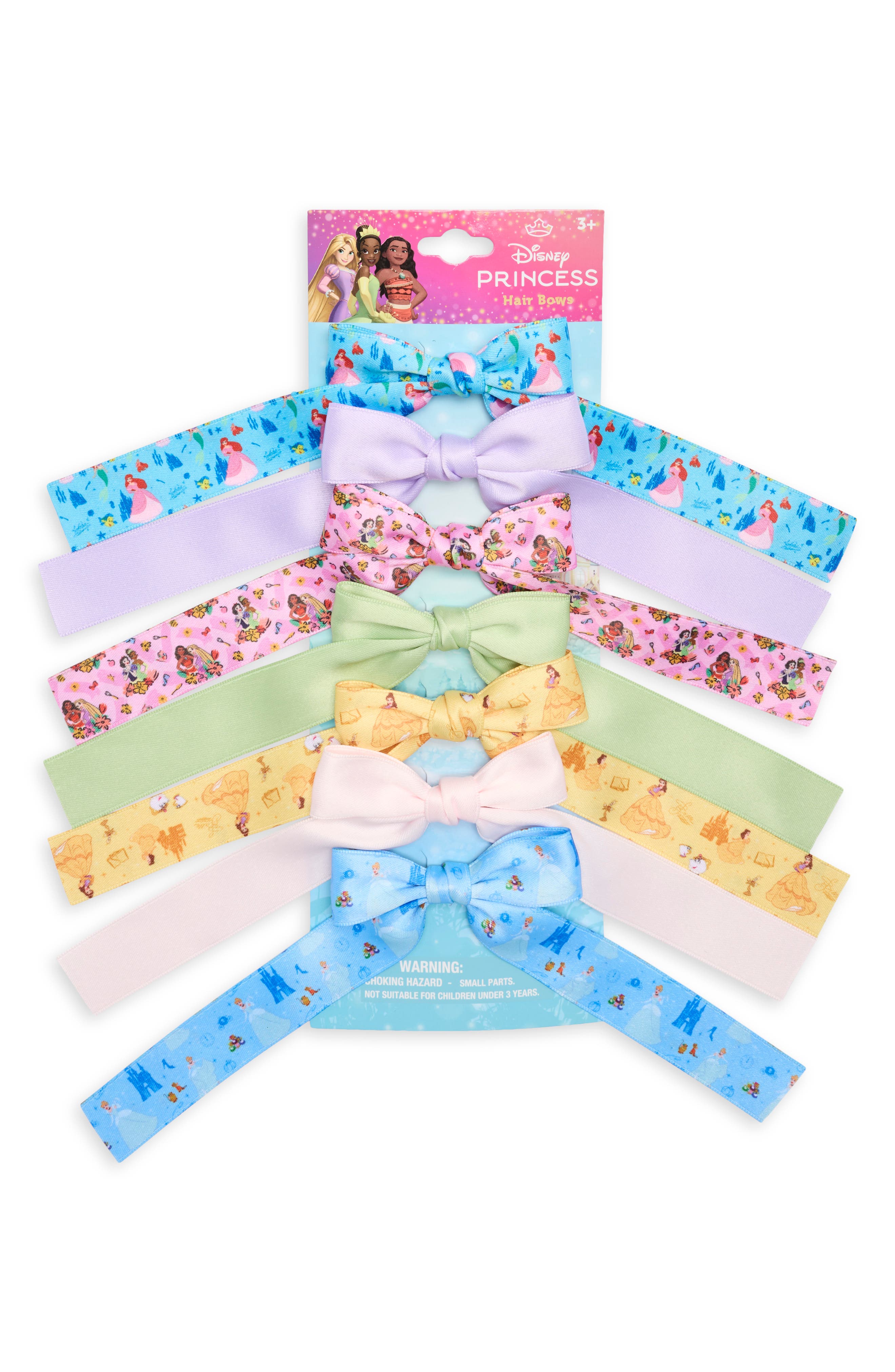 H.E.R. ACCESSORIES Kids' 7-Piece Disney Princess Hair Bow Accessory Set ...