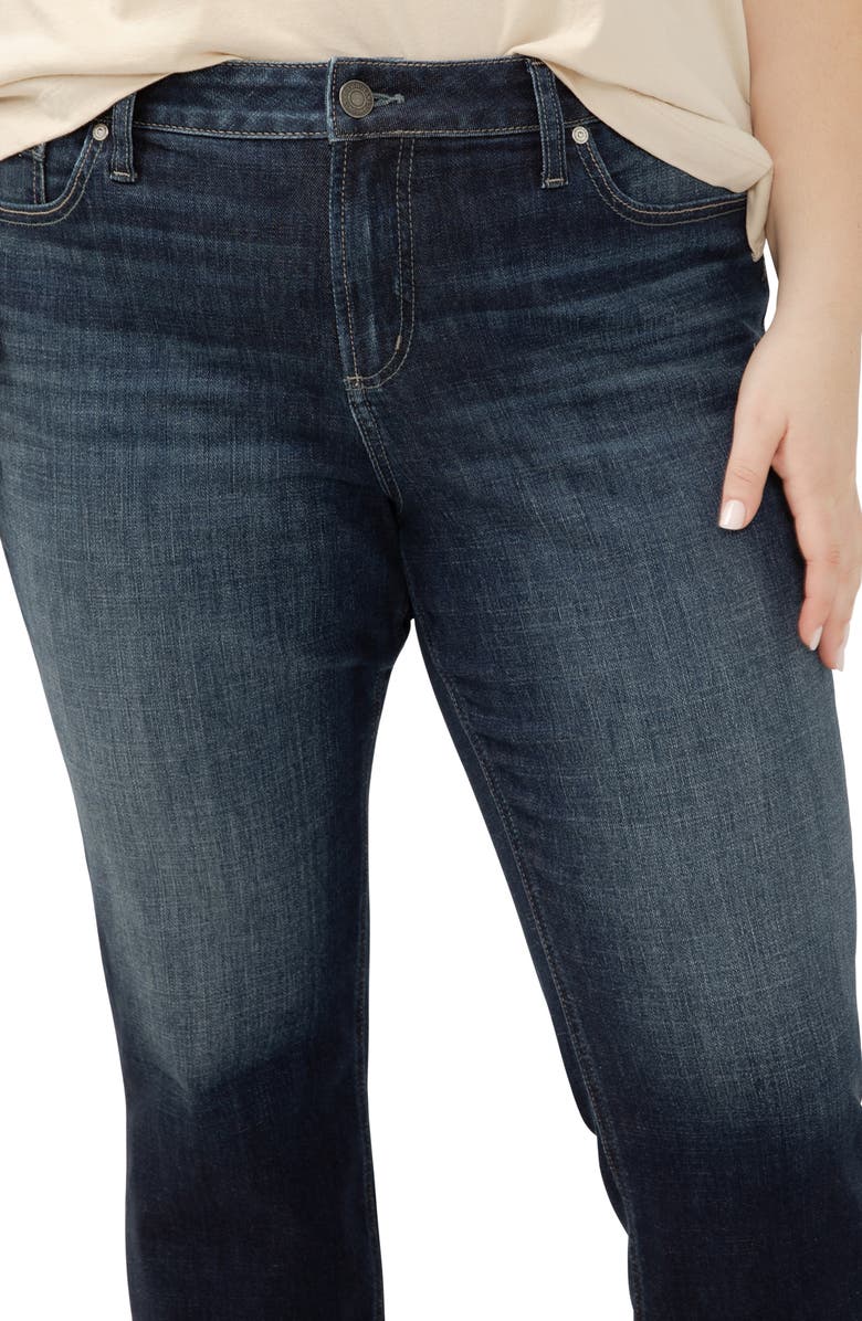 Silver Jeans Co. Elyse Curvy Mid Rise Capri Jeans, Alternate, color, Indigo