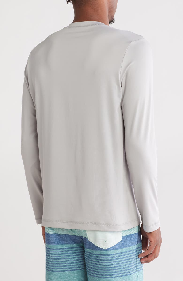Hurley Sunny Wave Long Sleeve UPF 50+ Rashguard, Alternate, color, Light Stone Grey