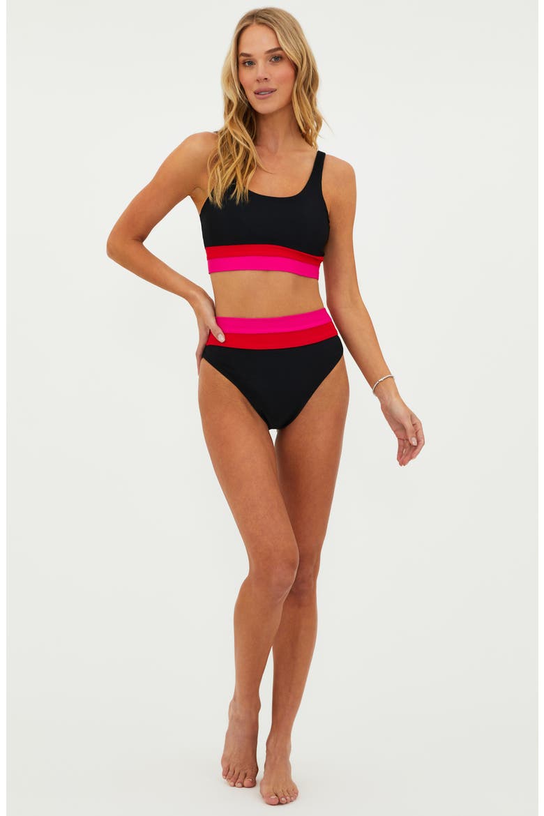 Mackenzie Colorblock Bikini Top, Alternate, color, BLACK MULTI