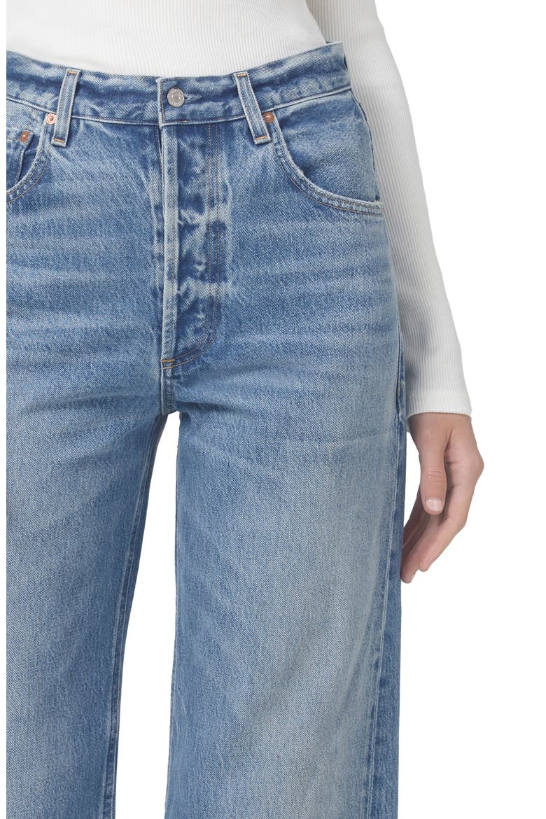 Gaucho High Waist Crop Wide Leg Organic Cotton Jeans, Alternate, color, SODAPOP MD IND