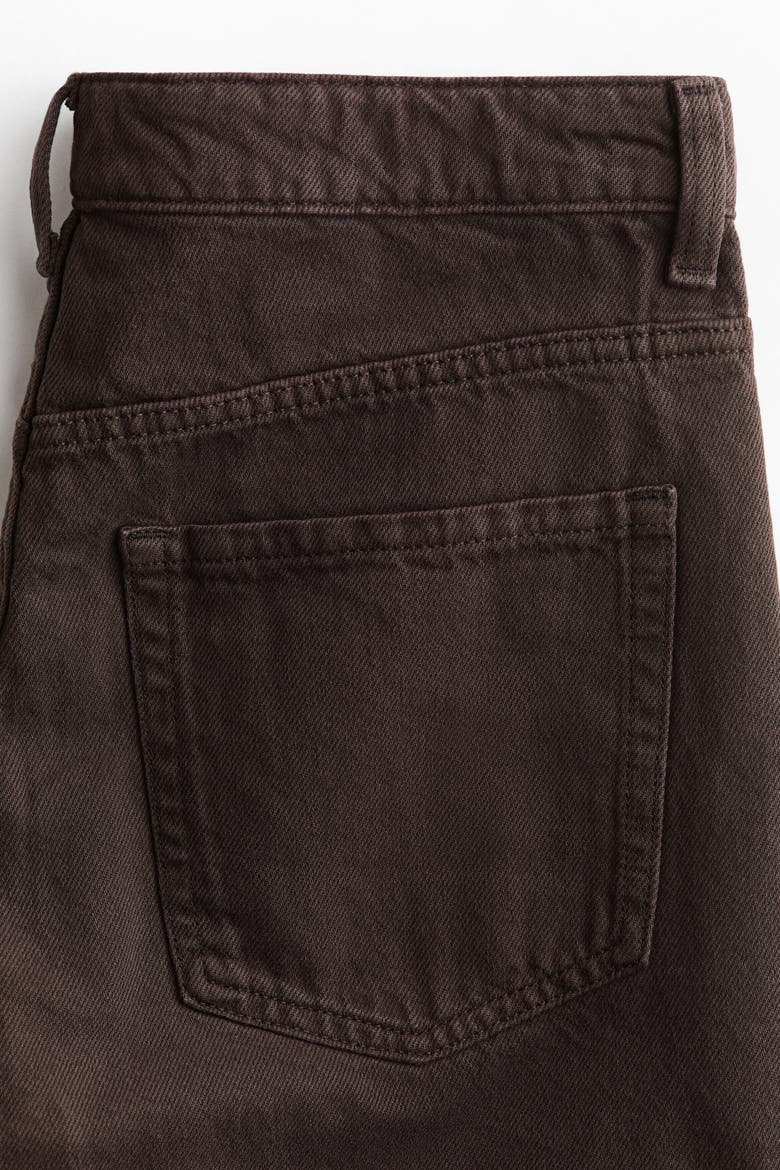 Raw-edge Denim Shorts, Alternate, color, Dark brown