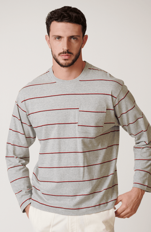 Leisure Lab Wolf Long Sleeve Box T In Gray