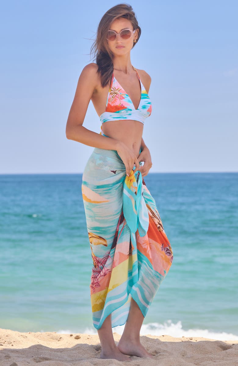 Trina Turk Cyclades Cover-Up Pareo, Alternate, color, 