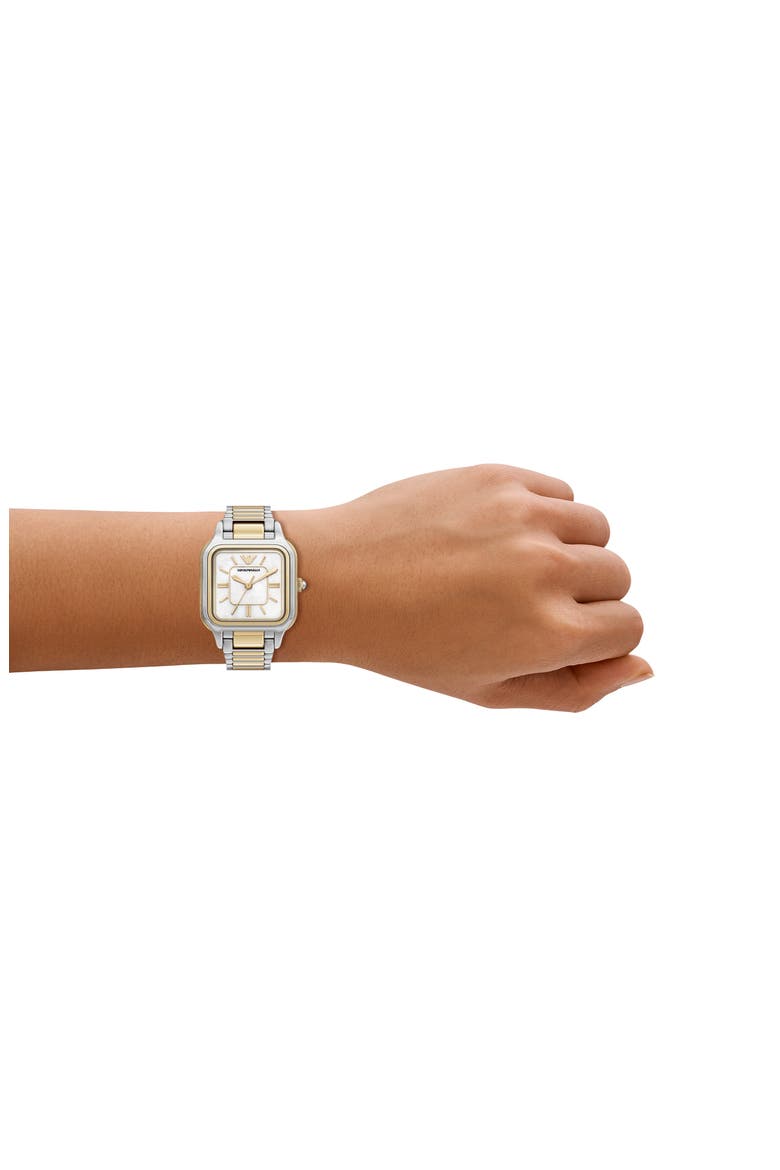 Mother-of-Pearl Bracelet Watch, 26mm x 26.5mm, Alternate, color, SILVER