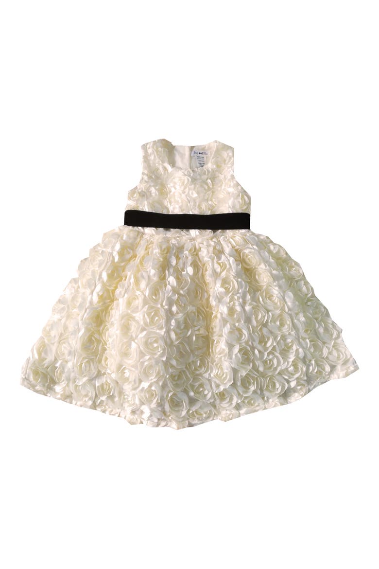Kids' Textured Roses Dress, Main, color, NATURAL