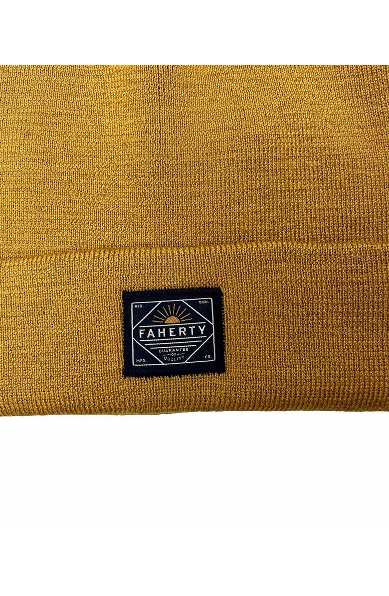 Faherty Workwear Merino Wool Beanie, Alternate, color, Marigold
