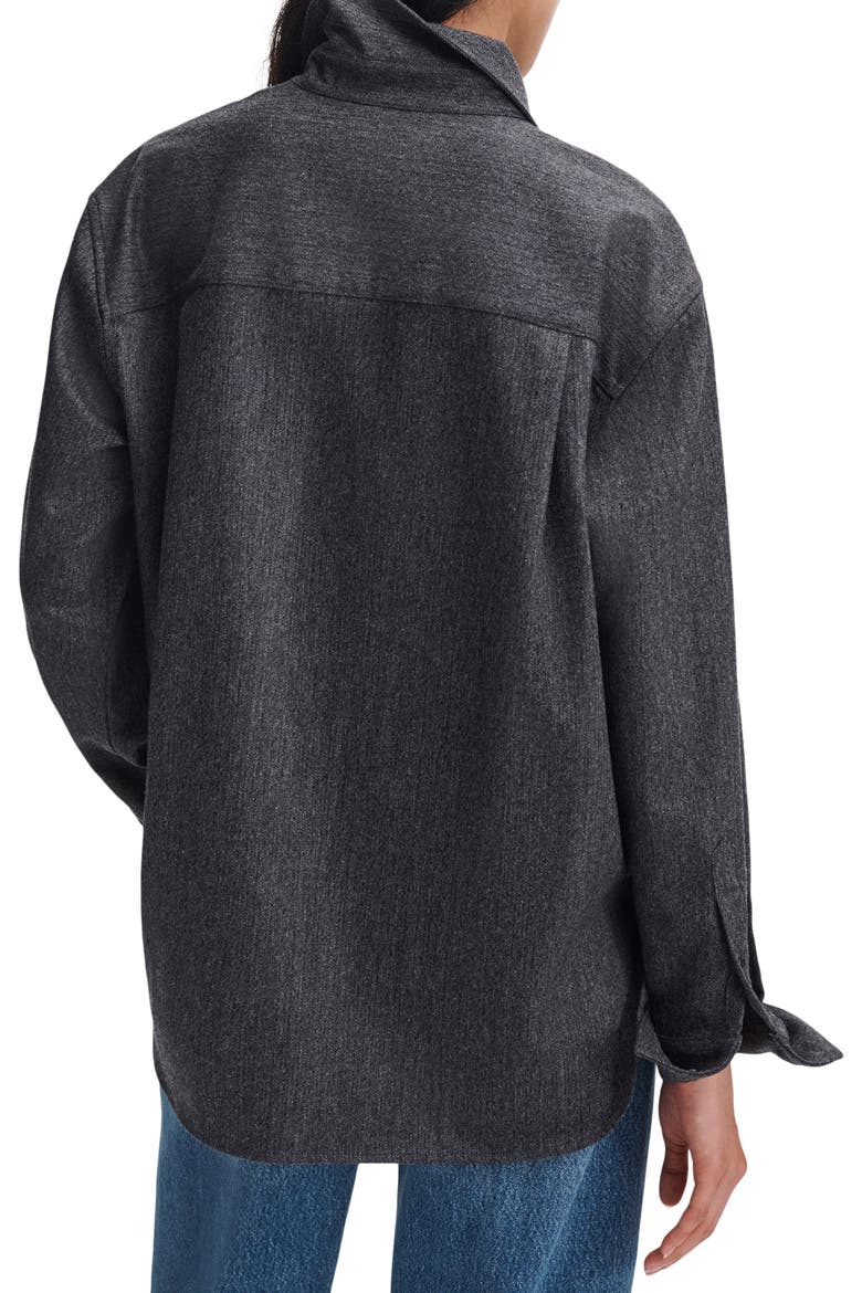 Connie Tailored Wool & Cashmere Shirt, Alternate, color, CHARCOAL MULTI