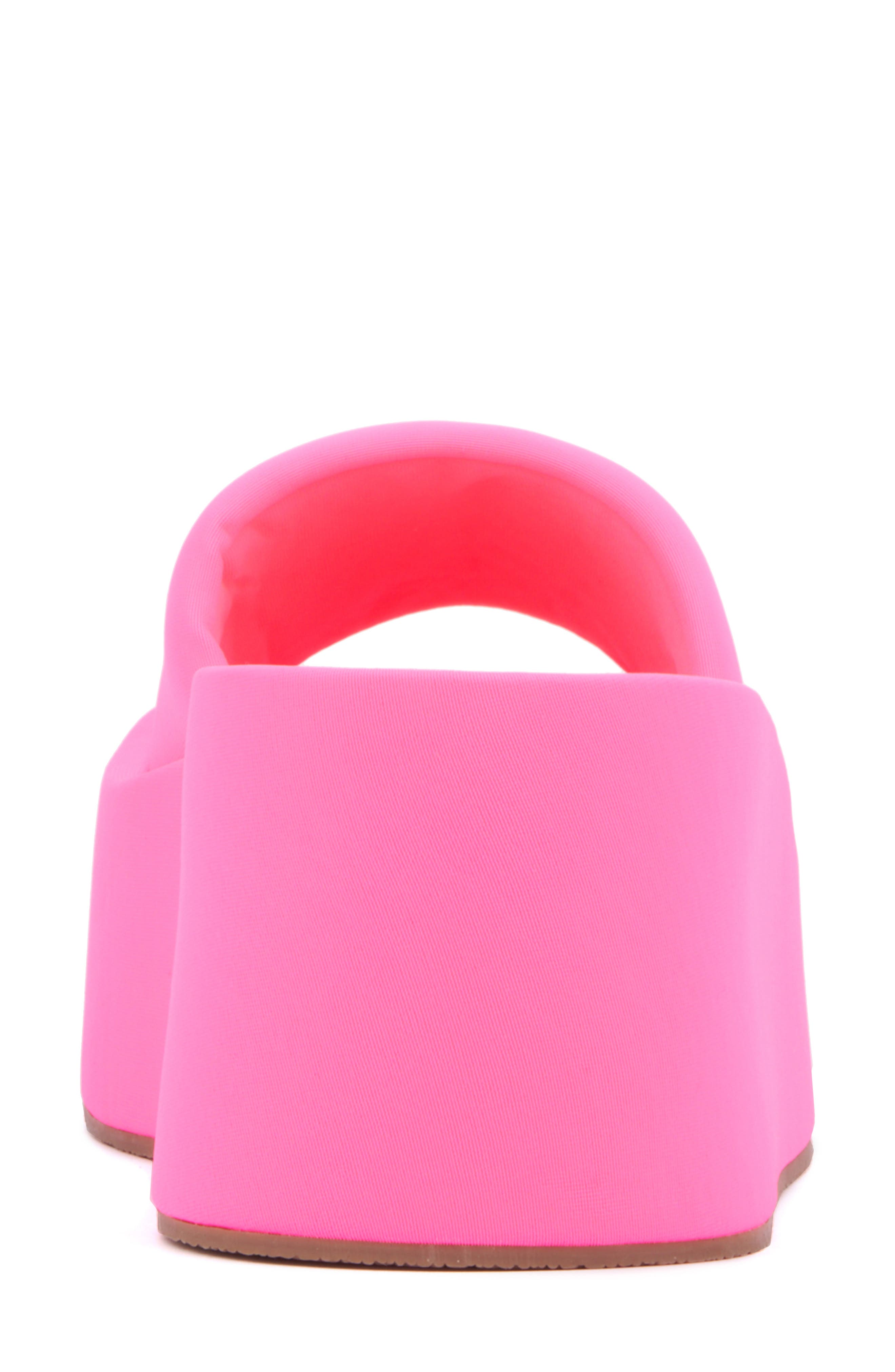 Uproar Platform Slide Sandal, Alternate, color, NEON PINK