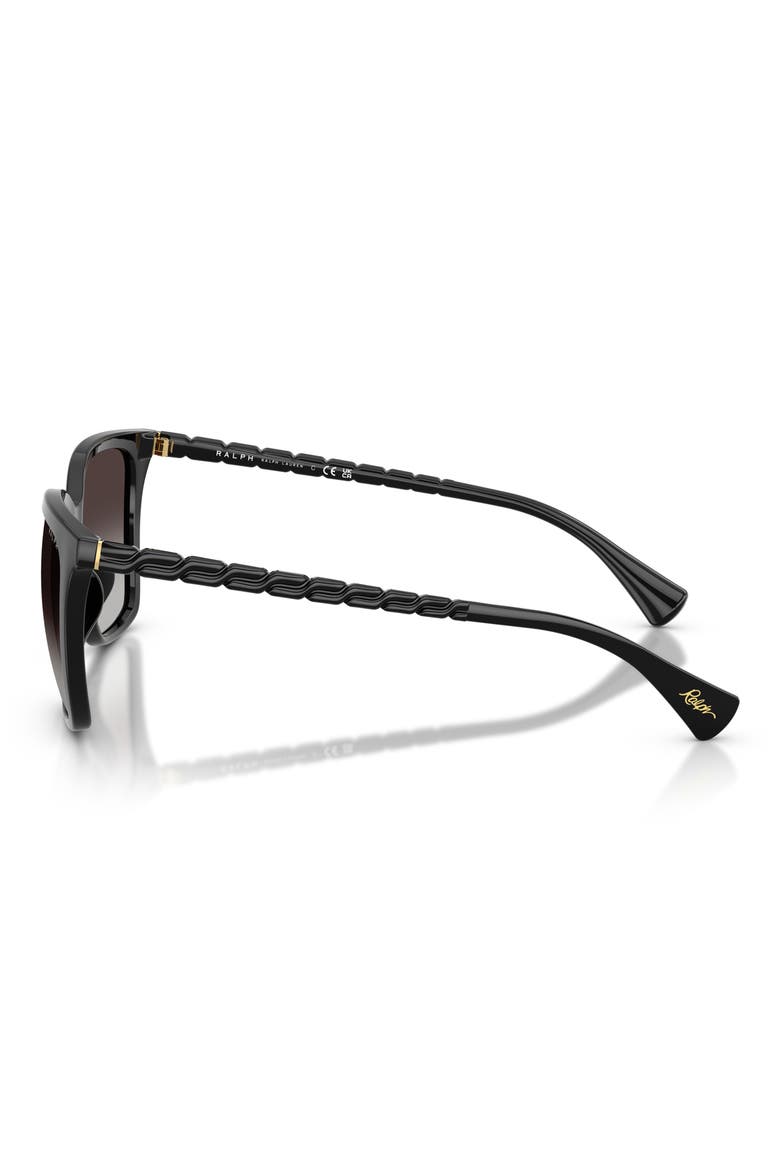 RA5328U 56mm Gradient Square Sunglasses, Alternate, color, SHINY BLACK / GREY GRADIENT