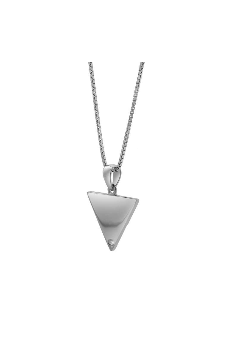 LuvMyJewelry Corinne Sterling Silver 0.01 Ct Diamond Triangle Pendant, Alternate, color, 925 Sterling Silver