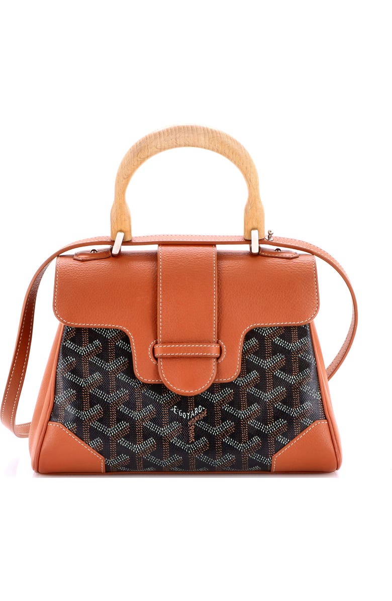 Pre-Owned Goyard Saigon Top Handle Bag Coated Canvas with Leather Mini, Main, color, Brown