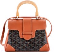 Pre-Owned Goyard Saigon Top Handle Bag Coated Canvas with Leather Mini