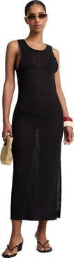 Onia Linen Knit Low Scoop Back Maxi Dress
