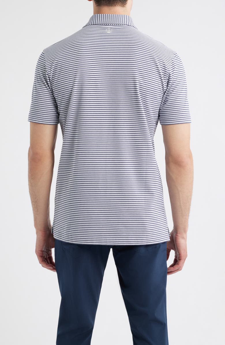 Peter Millar Crown Crafted Albatross Stripe Pima Cotton Blend Polo, Alternate, color, Gale Grey