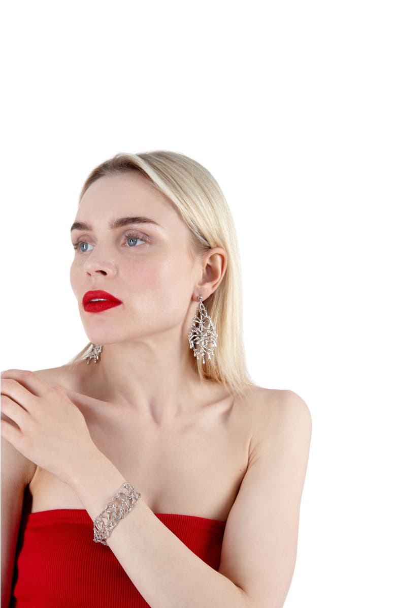 Lucy Quartermaine Element Web Earrings, Alternate, color, Sterling Silver