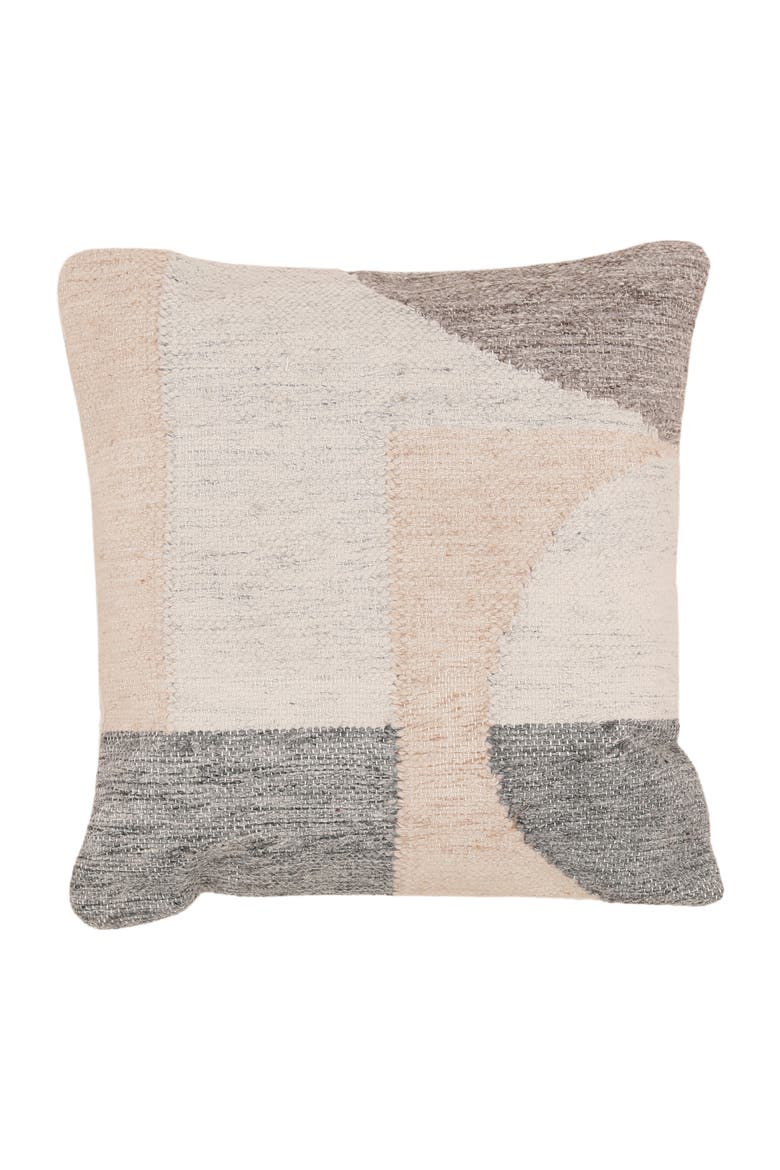 Aris Handwoven PET Outdoor Throw Pillow, Main, color, Grey Multi