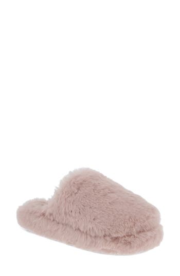 Mia Sled Faux Fur Slipper In Pink
