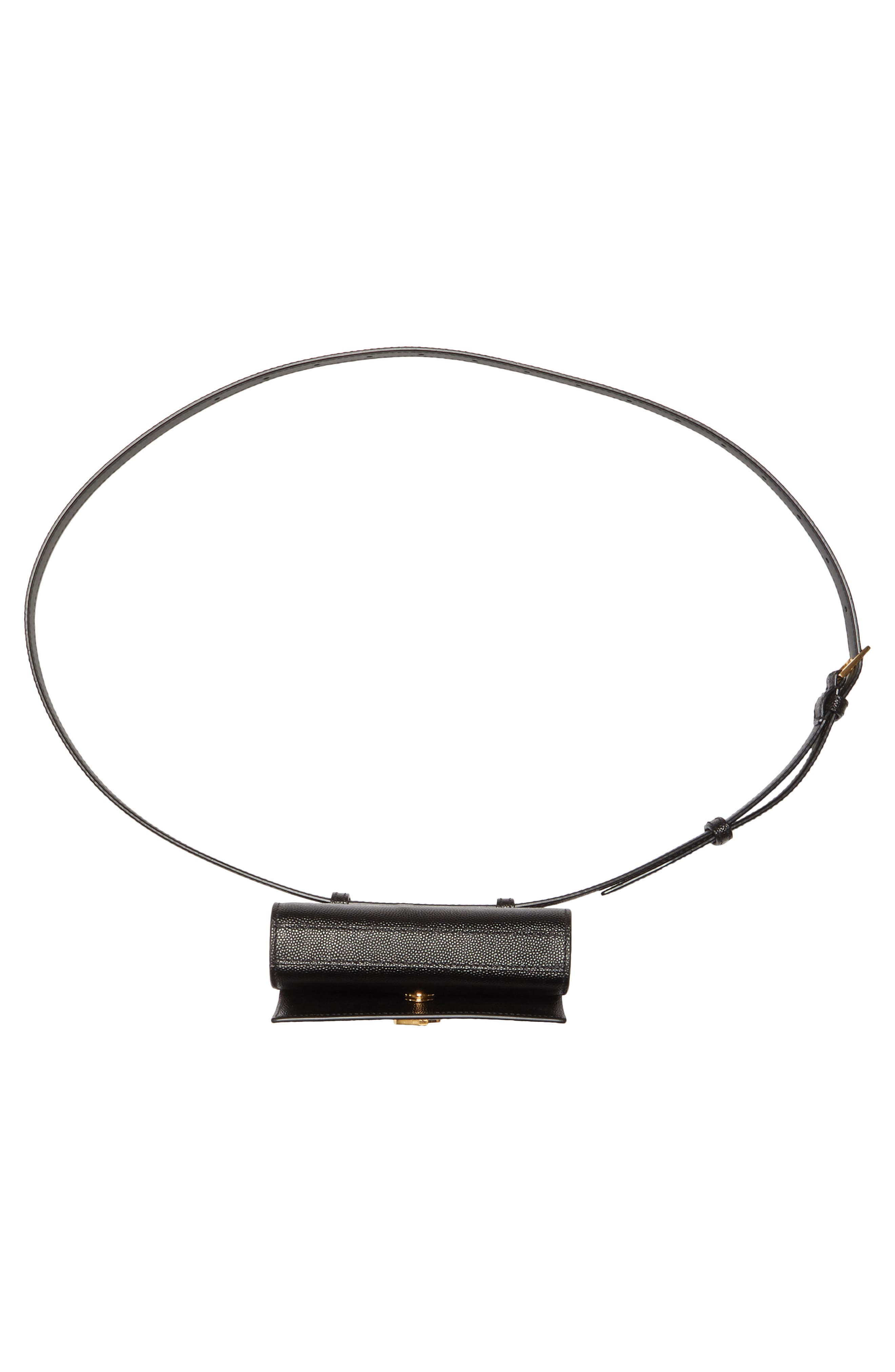 Saint Laurent Leather Belt Bag, Alternate, color, 