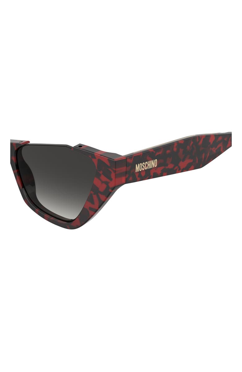 Moschino 53mm Cat Eye Sunglasses, Alternate, color, Red Havana/ Dark Grey