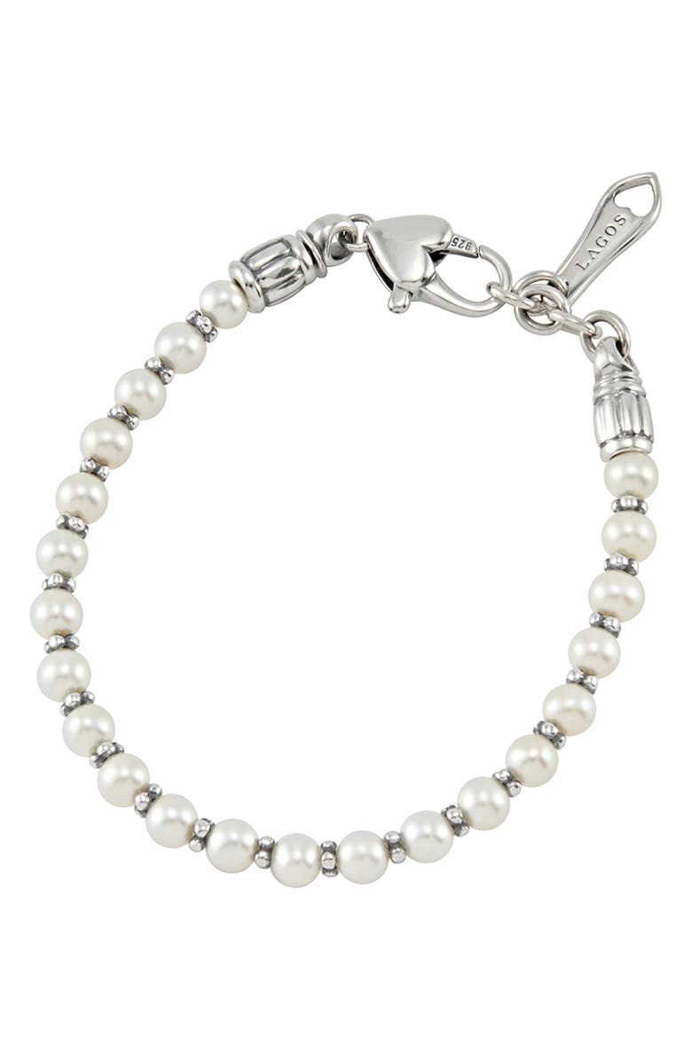LAGOS Kinder Freshwater Pearl Bracelet, Alternate, color, Sterling Silver/ Pearl