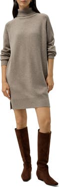 Lilysilk Women's Wool-Cashmere Turtleneck Sweater Dress