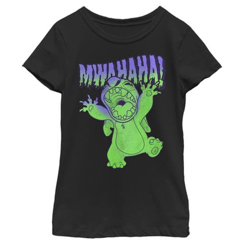 Girl's Lilo & Stitch Mwahaha Halloween Horror  Graphic T-Shirt