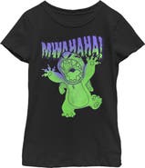 Lilo & Stitch Girl's Lilo & Stitch Mwahaha Halloween Horror Graphic T-Shirt