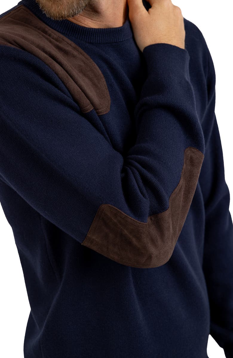 Rainforest Bristlecone Crewneck Sweater, Alternate, color, Navy