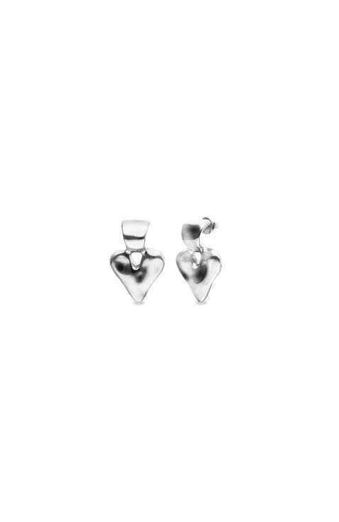 Sterling Silver Plated Heart Earrings